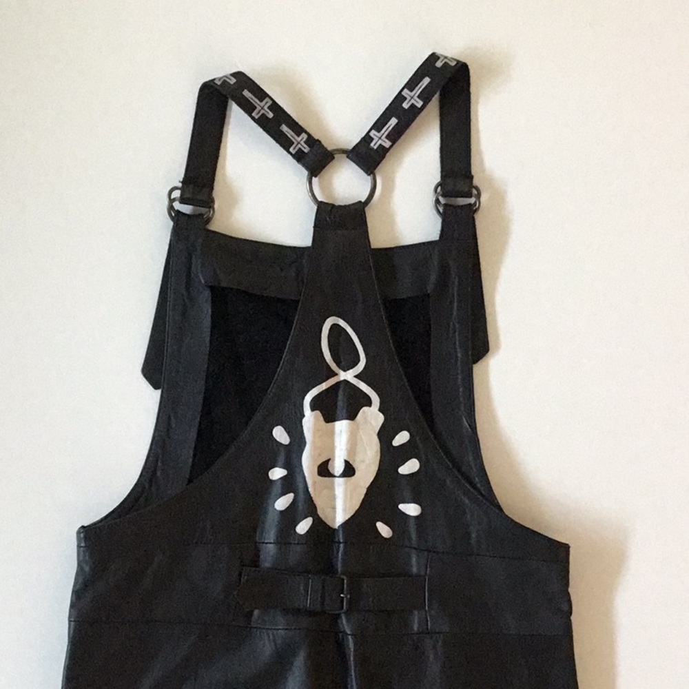 Revolve Leather Overalls Artist Painted - Picture 4 of 6